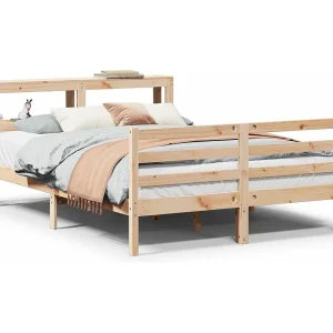 Bedframe met hoofdbord massief grenenhout 150×200 cm Bedframe met hoofdbord massief grenenhout 150×200 cm