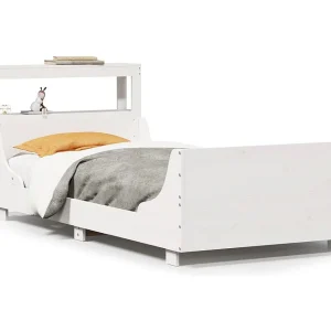 Bedframe zonder matras massief grenenhout wit 90×200 cm Bedframe zonder matras massief grenenhout wit 90×200 cm