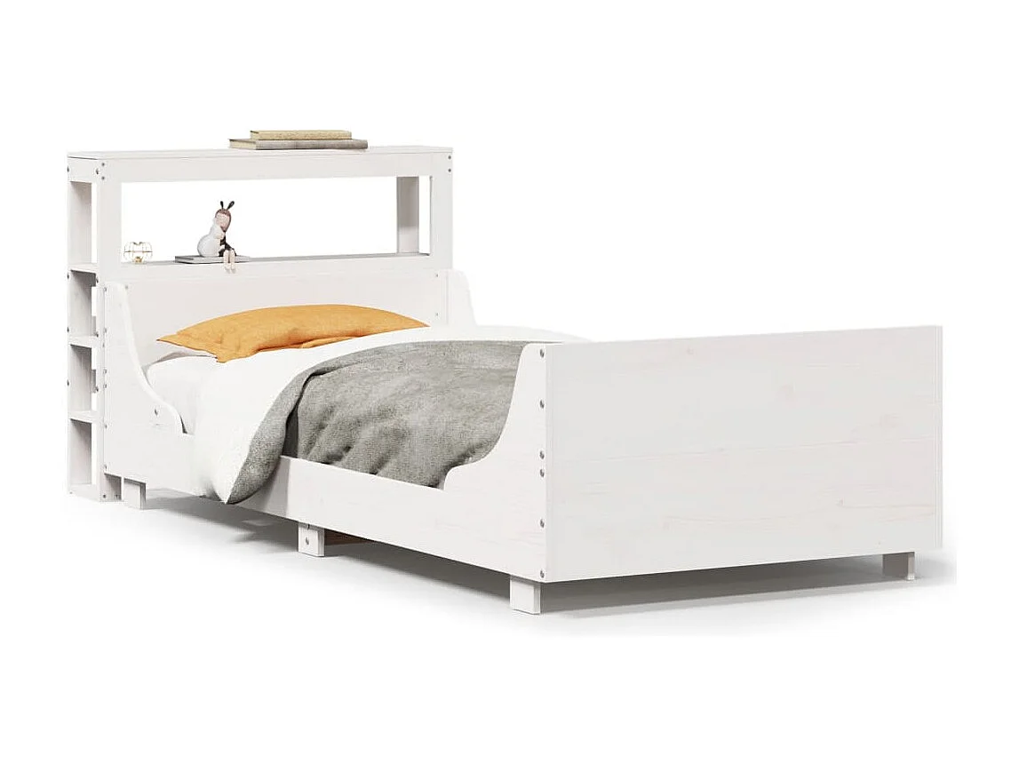 Bedframe zonder matras massief grenenhout wit 90x200 cm