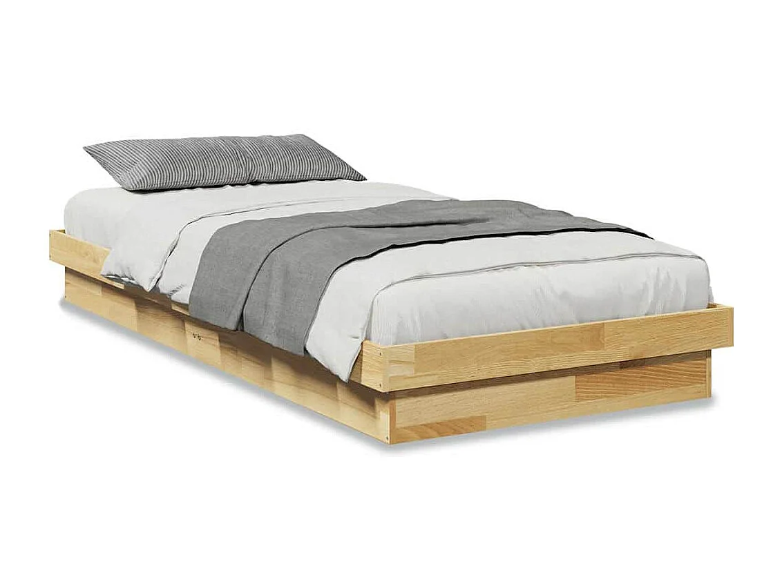 Bedframe zonder matras 75x190 cm massief hout eiken