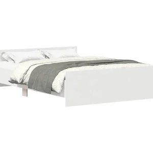 Bedframe met hoofd- en voeteneinde wit 120×200 cm Bedframe met hoofd- en voeteneinde wit 120×200 cm