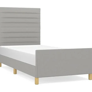 Bedframe zonder matras 90×190 cm stof lichtgrijs Bedframe zonder matras 90×190 cm stof lichtgrijs