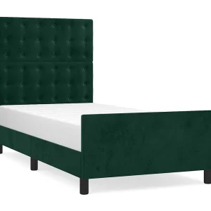 Bedframe zonder matras 90×200 cm fluweel donkergroen Bedframe zonder matras 90×200 cm fluweel donkergroen
