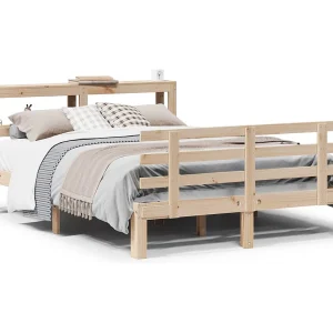 Bedframe met hoofdbord massief grenenhout 120×200 cm