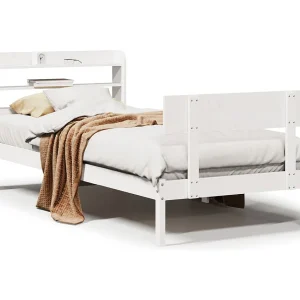 Bedframe zonder matras massief grenenhout wit 140×200 cm Bedframe zonder matras massief grenenhout wit 140×200 cm