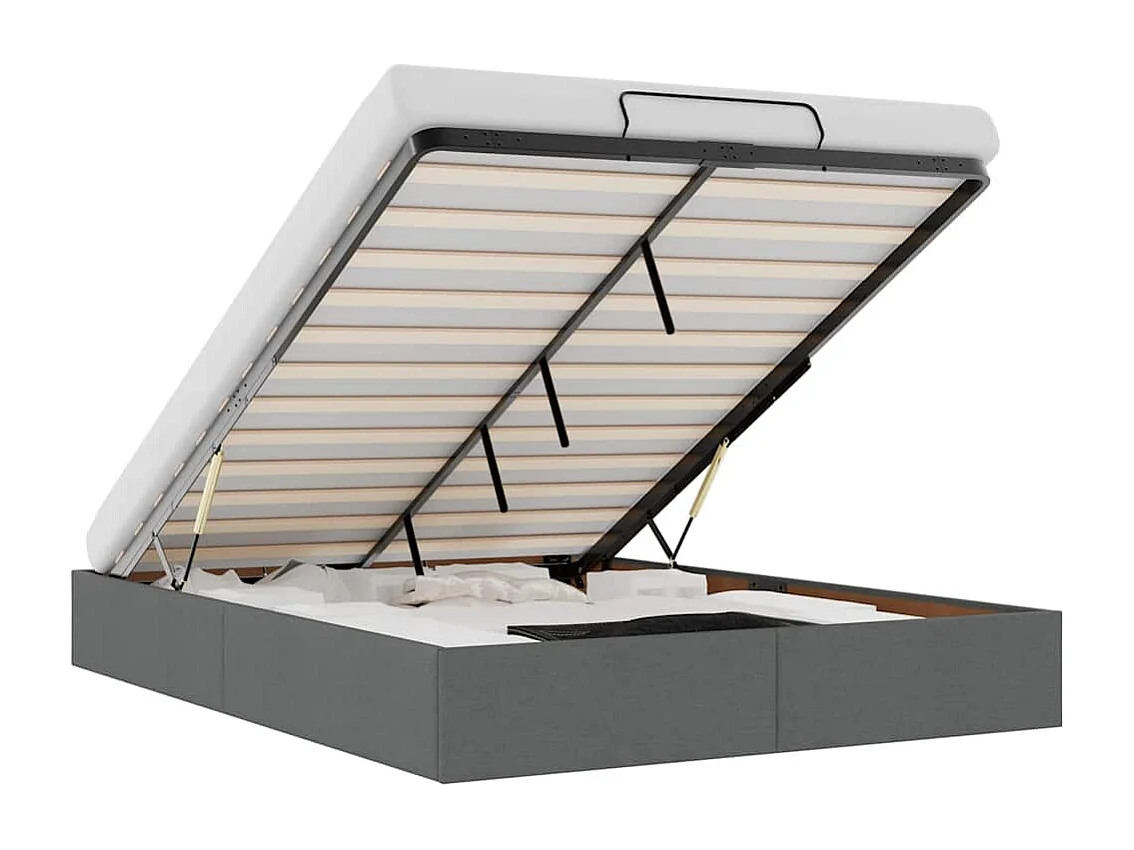 Bedframe zonder matras 140x200 cm stof donkergrijs