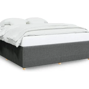 Bedframe zonder matras stof donkergrijs 180×200 cm Bedframe zonder matras stof donkergrijs 180×200 cm