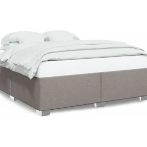 Bedframe zonder matras stof taupe 200×200 cm Bedframe zonder matras stof taupe 200×200 cm