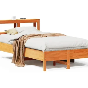 Bedframe zonder matras massief grenenhout wasbruin 120×200 cm Bedframe zonder matras massief grenenhout wasbruin 120×200 cm