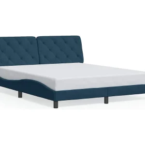 Bedframe zonder matras fluweel blauw 160×200 cm Bedframe zonder matras fluweel blauw 160×200 cm