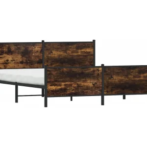 Bedframe zonder matras metaal gerookt eikenkleurig 180×200 cm Bedframe zonder matras metaal gerookt eikenkleurig 180×200 cm