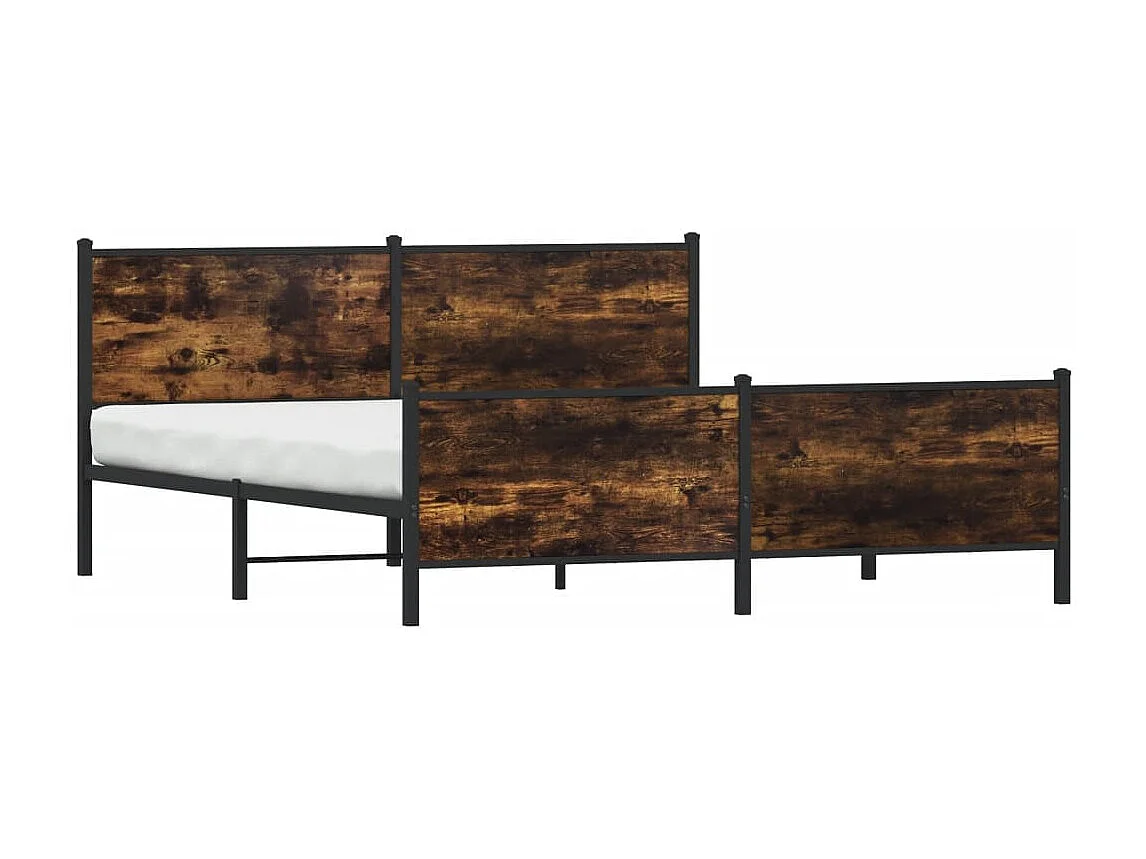 Bedframe zonder matras metaal gerookt eikenkleurig 180x200 cm