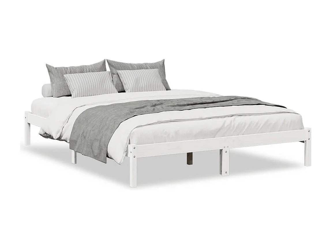 Bedframe extra lang zonder matras grenenhout wit 160x220 cm