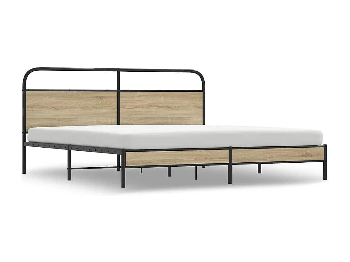 Bedframe zonder matras metaal gerookt eikenkleurig 200x200 cm
