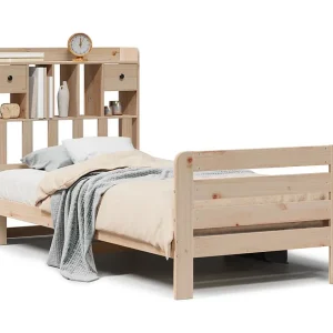 Bed met boekenkast zonder matras massief grenenhout 90×200 cm Bed met boekenkast zonder matras massief grenenhout 90×200 cm