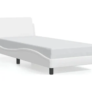 Bedframe "Dover" kunstleer wit 90×200 cm Bedframe "Dover" kunstleer wit 90×200 cm