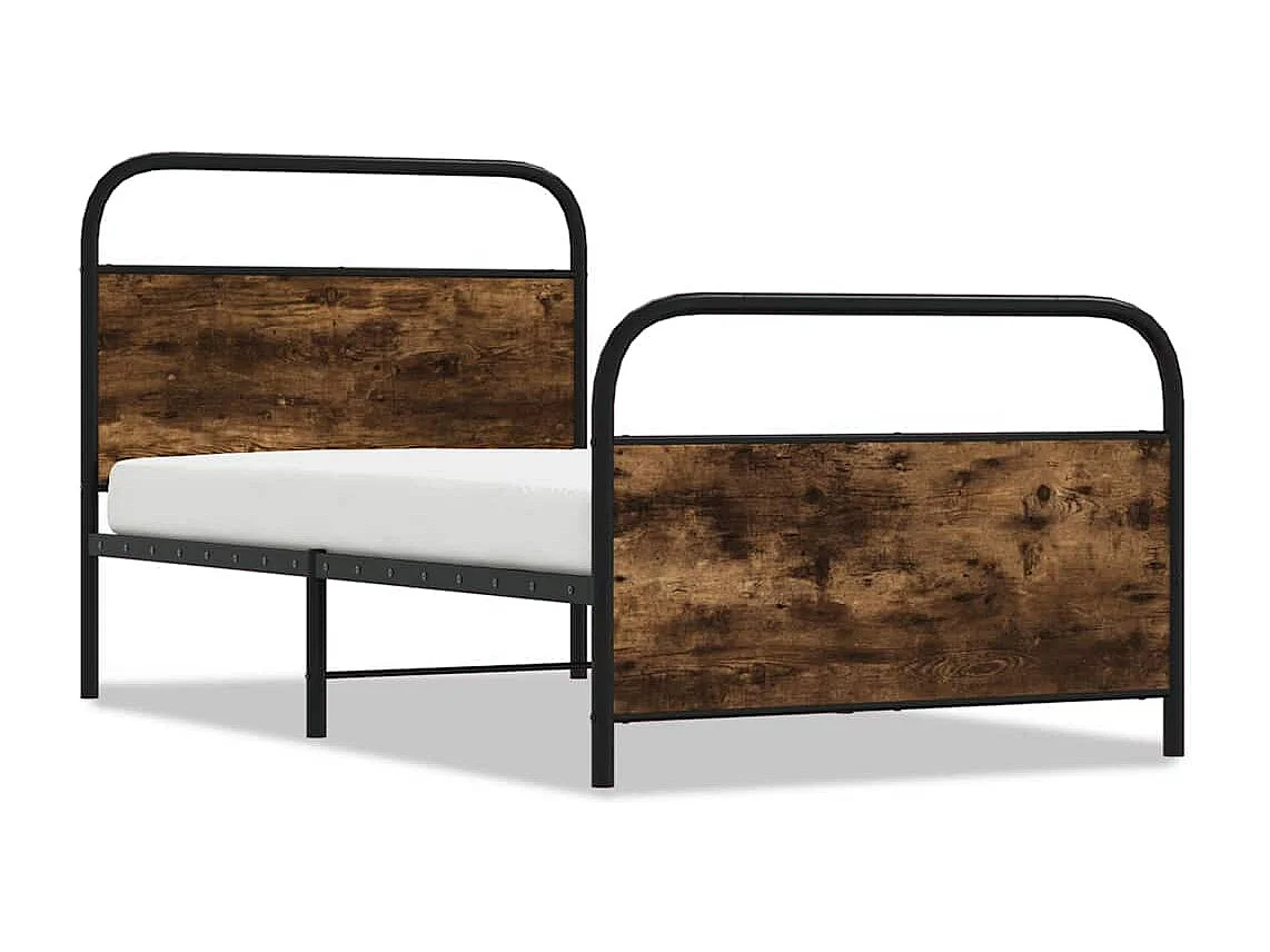 Bedframe zonder matras bewerkt hout gerookt eiken 90x190 cm