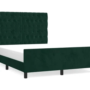 Bedframe zonder matras 140×190 cm fluweel donkergroen Bedframe zonder matras 140×190 cm fluweel donkergroen