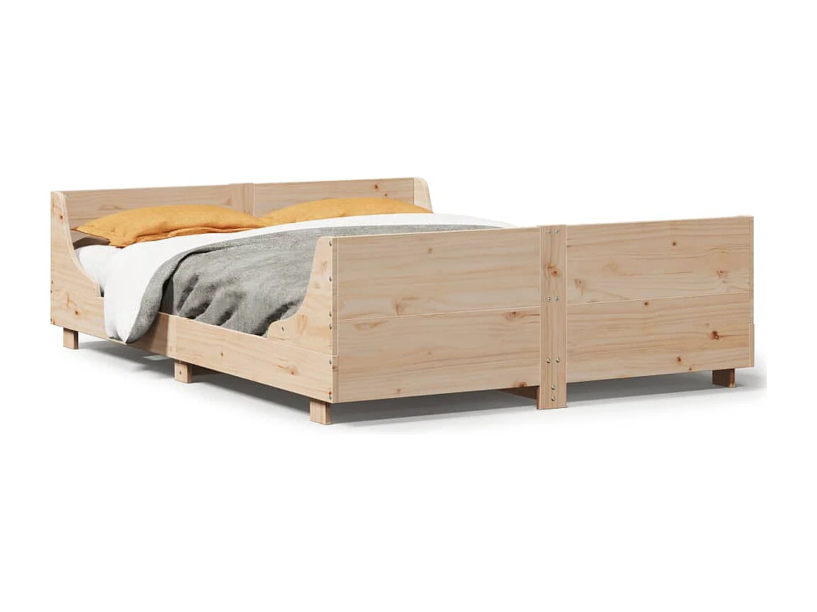 Bedframe zonder matras massief grenenhout 140x190 cm