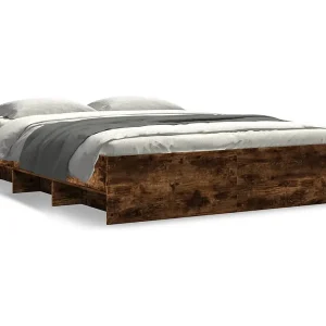 Bedframe zonder matras hout gerookt eikenkleurig 160×200 cm