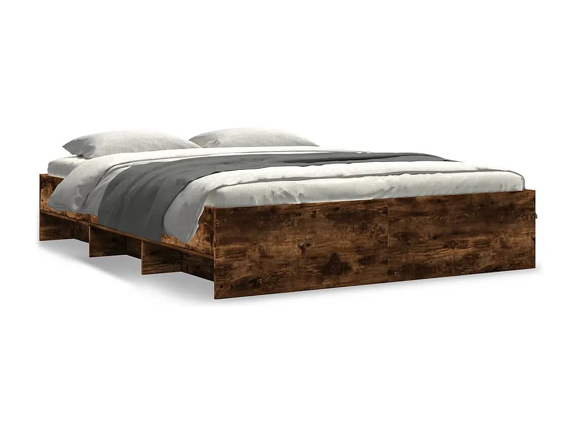 Bedframe zonder matras hout gerookt eikenkleurig 160x200 cm