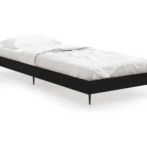 Bedframe bewerkt hout zwart 75×190 cm Bedframe bewerkt hout zwart 75×190 cm