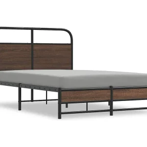 Bedframe zonder matras bewerkt hout bruin eikenkleur 120×190 cm Bedframe zonder matras bewerkt hout bruin eikenkleur 120×190 cm