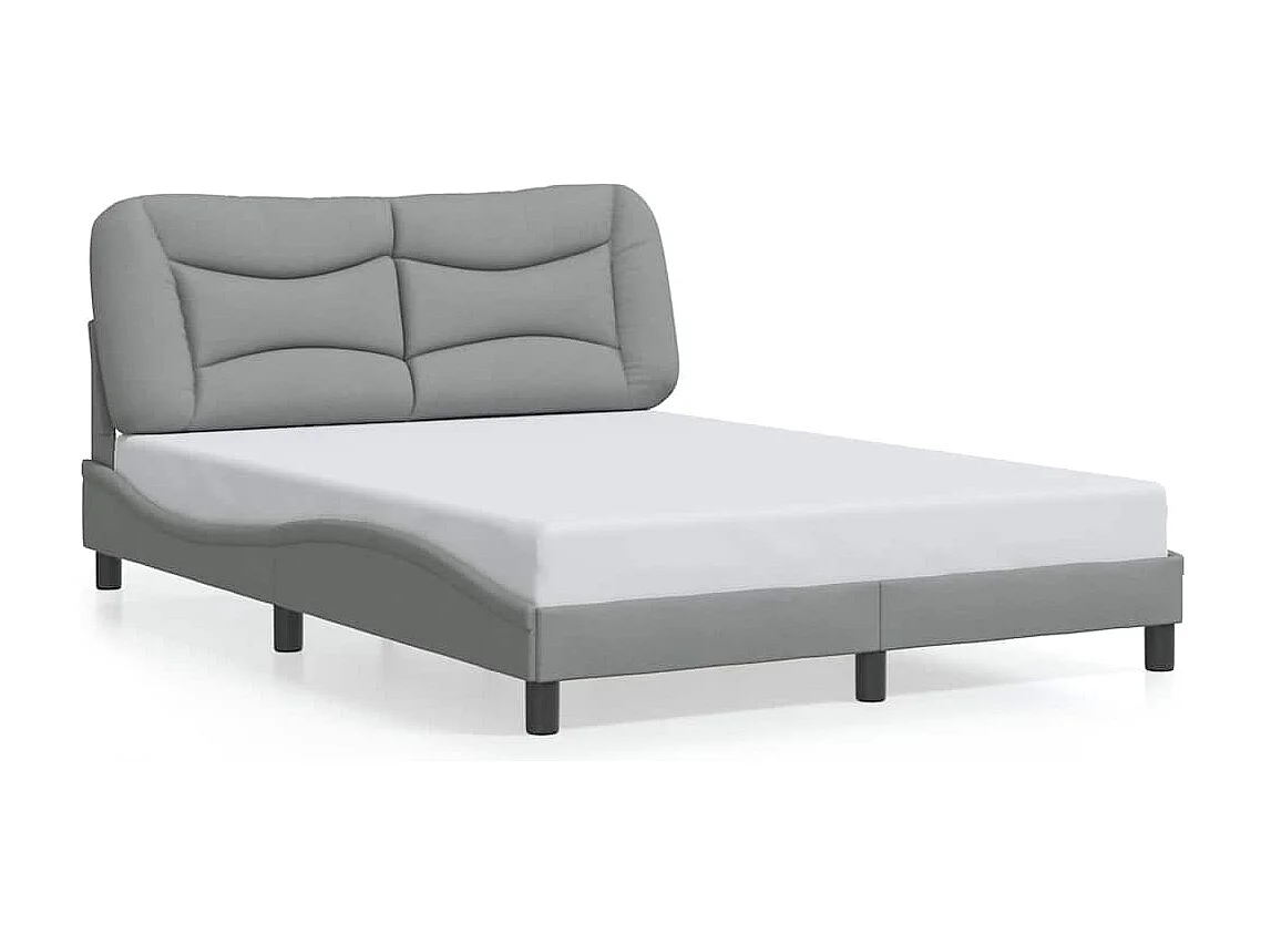 Bedframe zonder matras "Hvar" stof lichtgrijs 140x200 cm