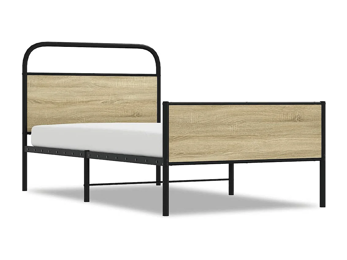 Bedframe zonder matras bewerkt hout sonoma eikenkleur 90x200 cm