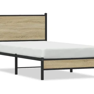 Bedframe zonder matras metaal sonoma eikenkleurig 75×190 cm