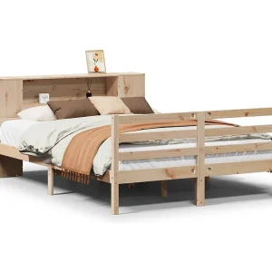 Bed met boekenkast zonder matras massief grenenhout 135×190 cm Bed met boekenkast zonder matras massief grenenhout 135×190 cm