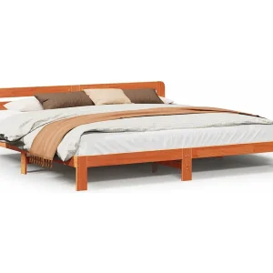 Bedframe zonder matras massief grenenhout wasbruin 180×200 cm Bedframe zonder matras massief grenenhout wasbruin 180×200 cm