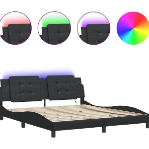 Bedframe met LED zonder matras "Zadar" zwart 180×200 cm Bedframe met LED zonder matras "Zadar" zwart 180×200 cm