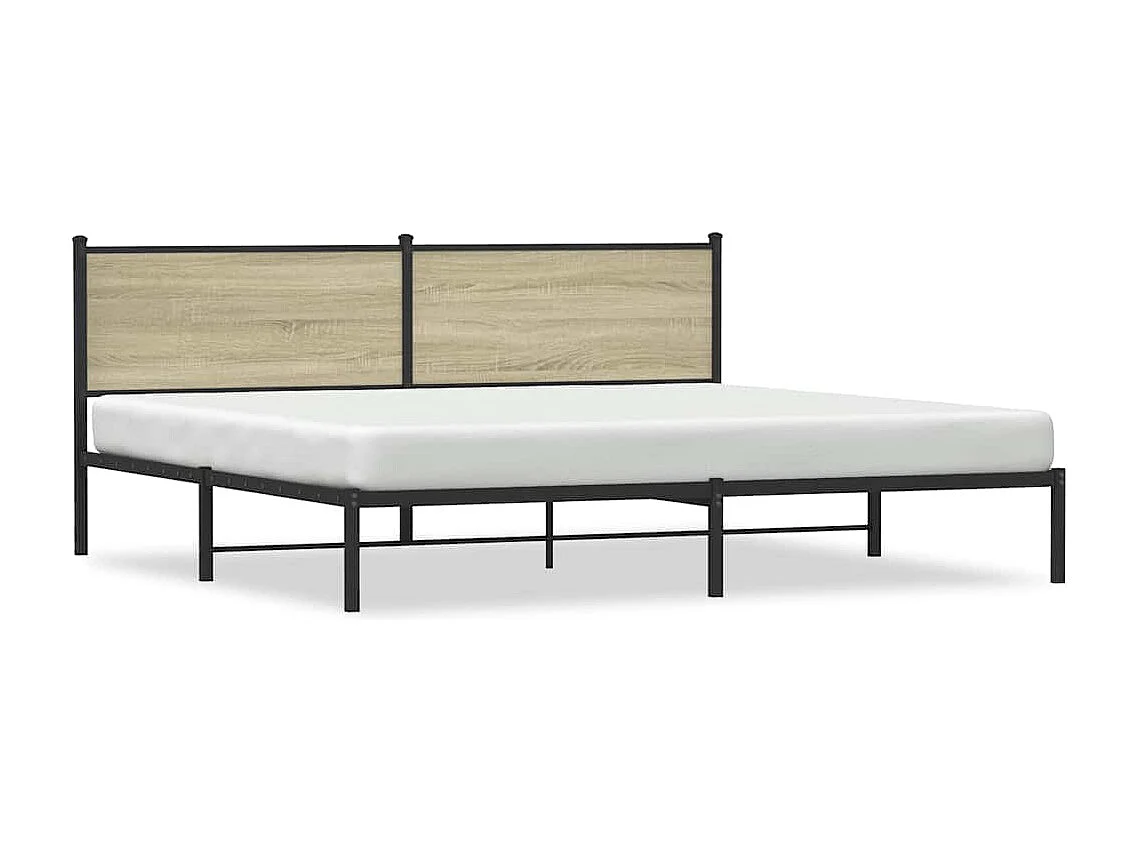 Bedframe zonder matras metaal sonoma eikenkleurig 193x203 cm