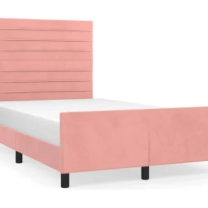 Bedframe zonder matras 120×190 cm fluweel roze Bedframe zonder matras 120×190 cm fluweel roze