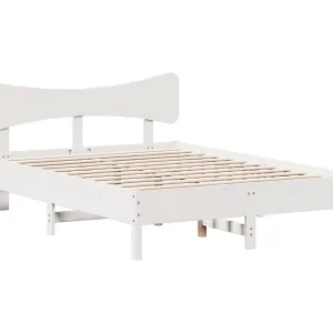 Bedframe zonder matras massief grenenhout wit 140×190 cm Bedframe zonder matras massief grenenhout wit 140×190 cm
