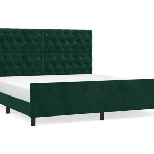 Bedframe zonder matras 160×200 cm fluweel donkergroen Bedframe zonder matras 160×200 cm fluweel donkergroen