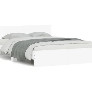Bedframe met hoofdeinde wit 140×200 cm