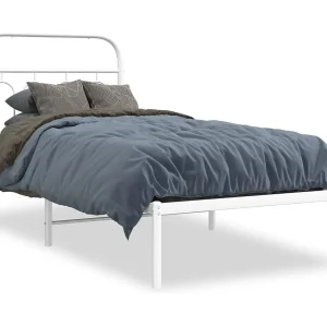 Bedframe met hoofdbord metaal wit 80×200 cm Bedframe met hoofdbord metaal wit 80×200 cm