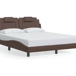Bedframe "Viana" zonder matras kunstleer bruin 160×200 cm Bedframe "Viana" zonder matras kunstleer bruin 160×200 cm