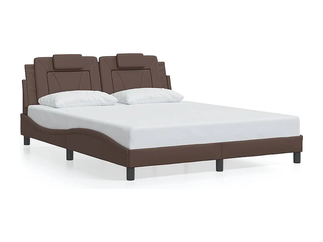 Bedframe "Viana" zonder matras kunstleer bruin 160x200 cm
