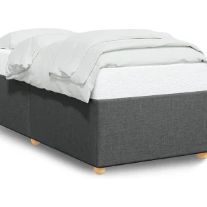 Bedframe zonder matras 90×200 cm stof donkergrijs Bedframe zonder matras 90×200 cm stof donkergrijs