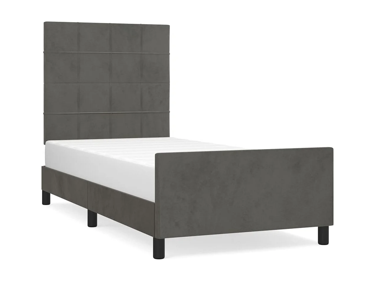 Bedframe zonder matras 90x200 cm fluweel donkergrijs