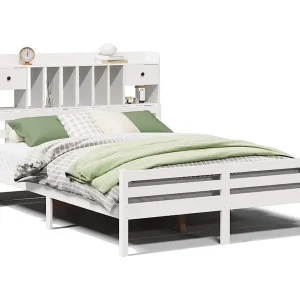 Bed met boekenkast zonder matras grenenhout wit 140×200 cm Bed met boekenkast zonder matras grenenhout wit 140×200 cm