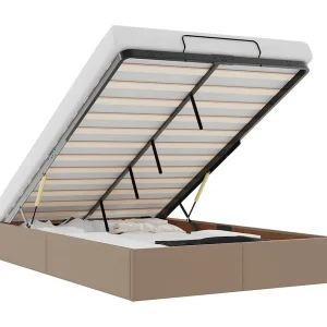 Bedframe zonder matras 120×200 cm kunstleer cappuccinokleurig