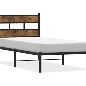Bedframe zonder matras metaal gerookt eikenkleurig 90×190 cm Bedframe zonder matras metaal gerookt eikenkleurig 90×190 cm