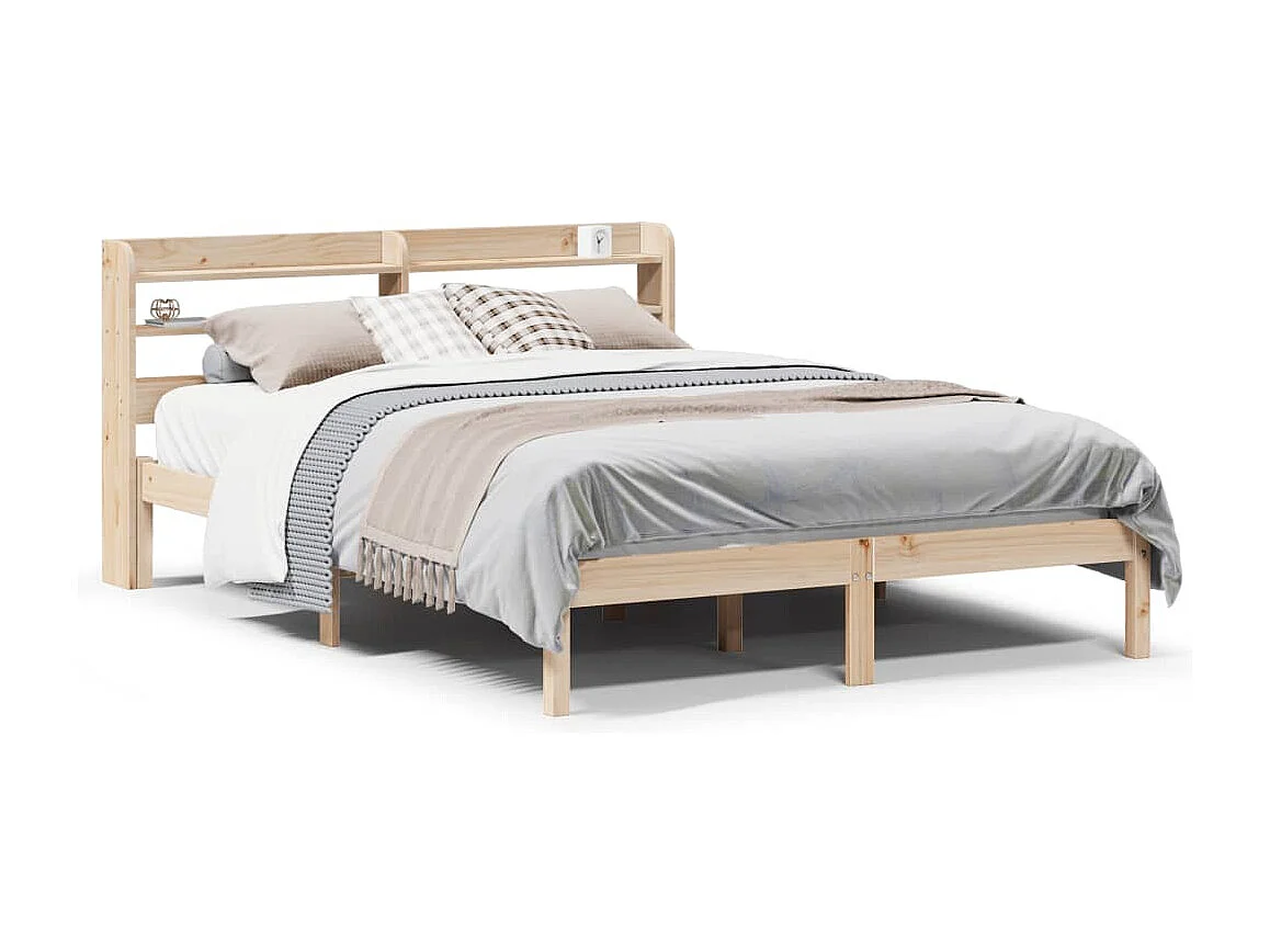 Bedframe zonder matras massief grenenhout 135x190 cm