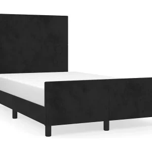 Bedframe zonder matras 120×200 cm fluweel zwart Bedframe zonder matras 120×200 cm fluweel zwart