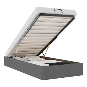 Bedframe zonder matras 80×200 cm stof donkergrijs