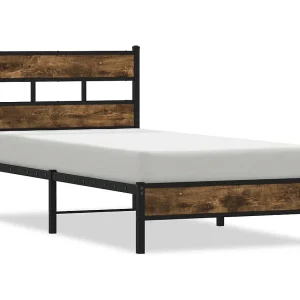 Bedframe met hoofdbord zonder matras sonoma eiken 107×203 cm